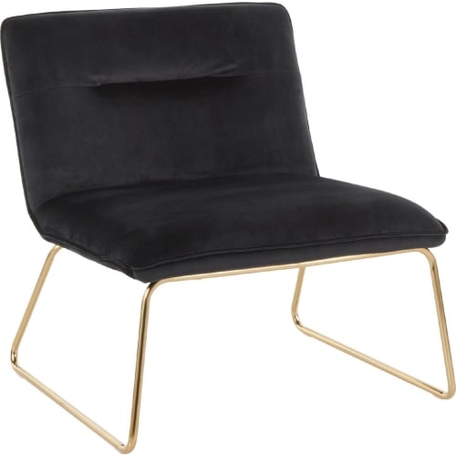 Casper Accent Chair in Black Velvet & Gold Metal